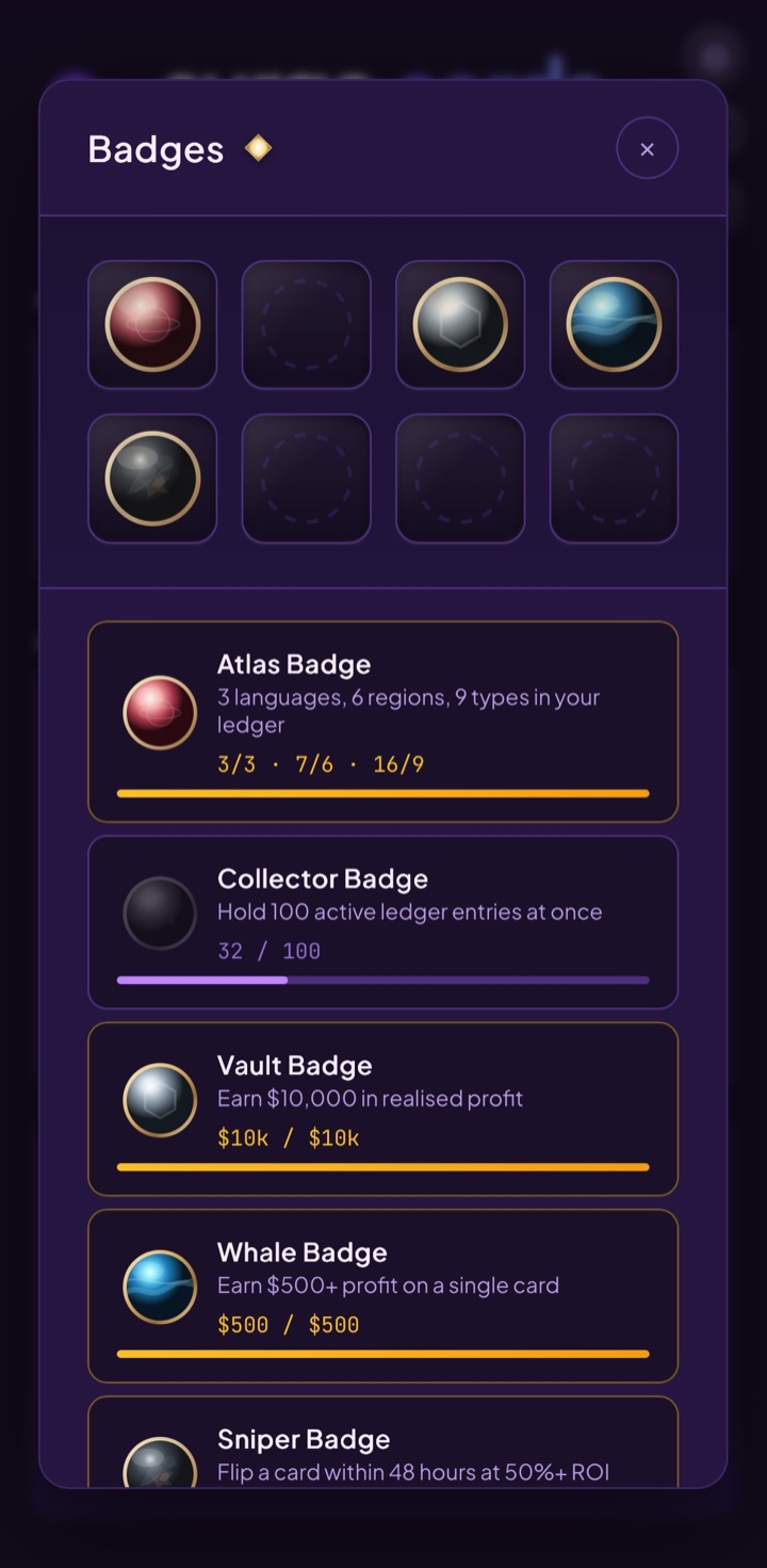 Badges — collecting milestones